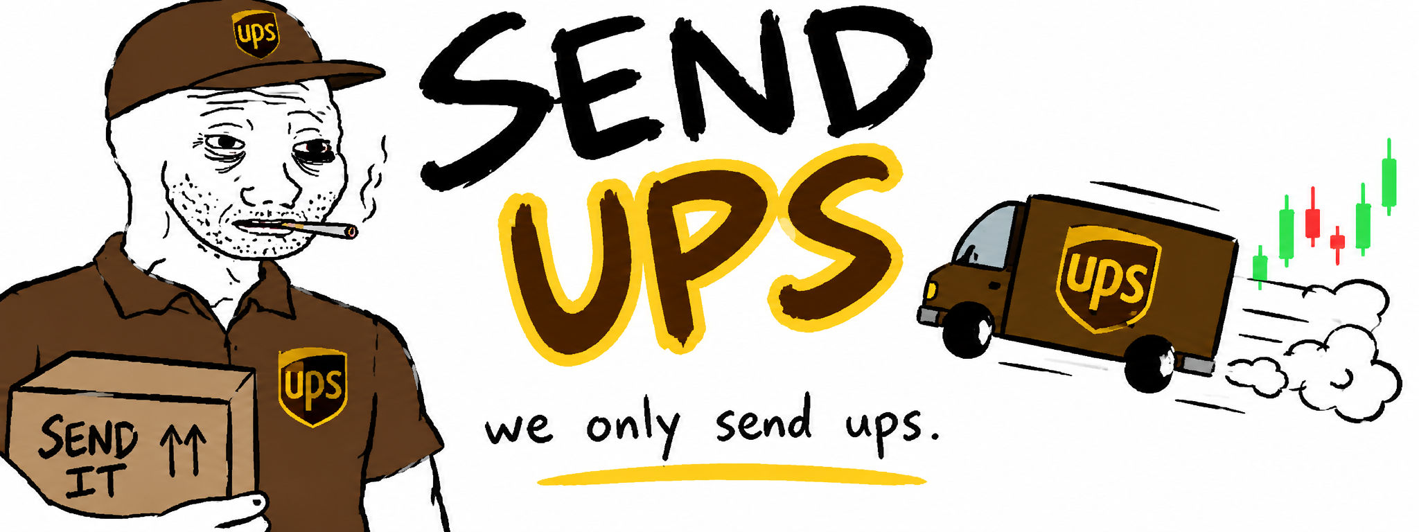 SEND UPS meme logo for $SEND paired with $UPS
